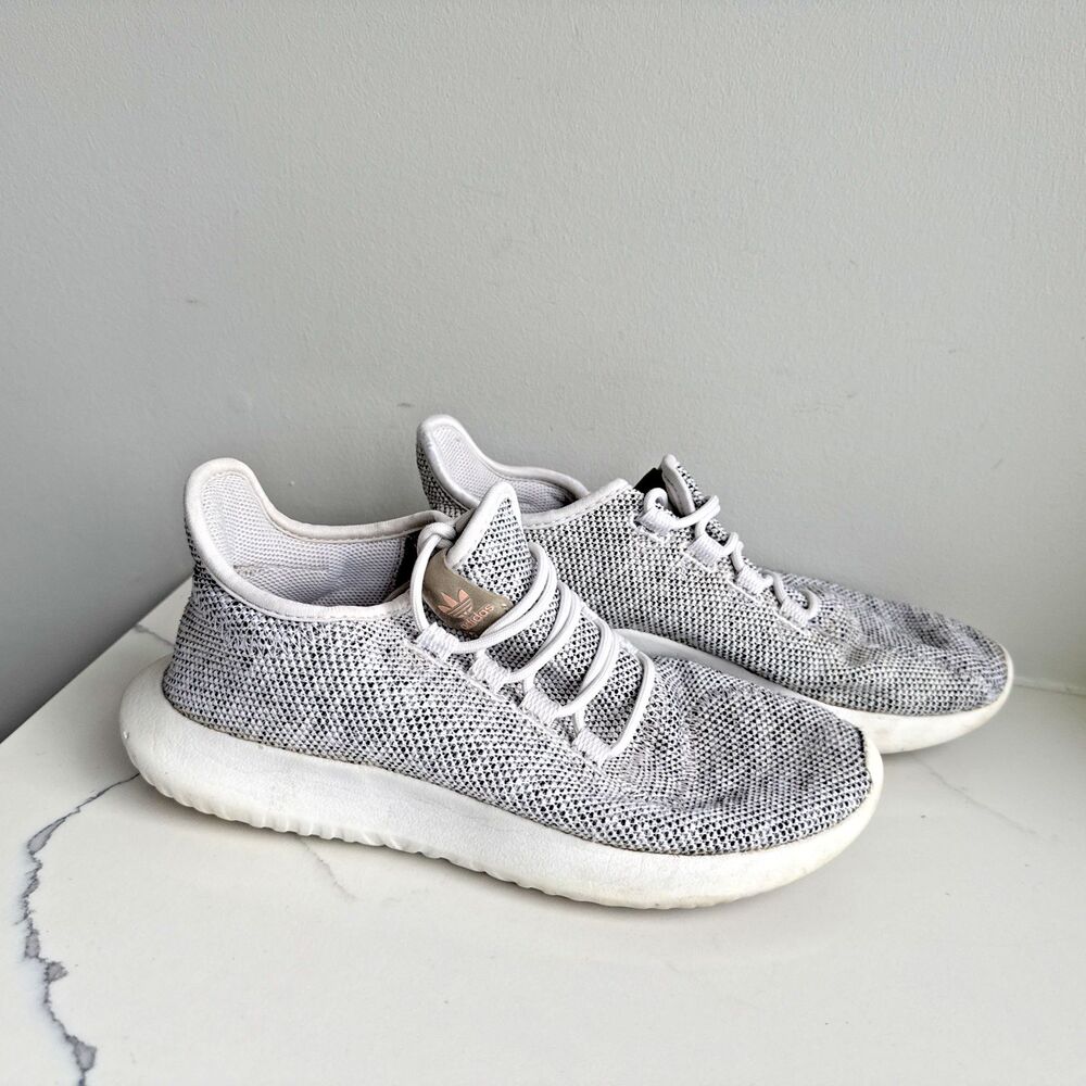 Adidas Cloudfoam Pure Women’s Size 7 Gray Knit Running Walking Sneakers Shoes - Picture 8 of 12